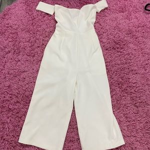 Adorable cropped jumpsuit with lace up back